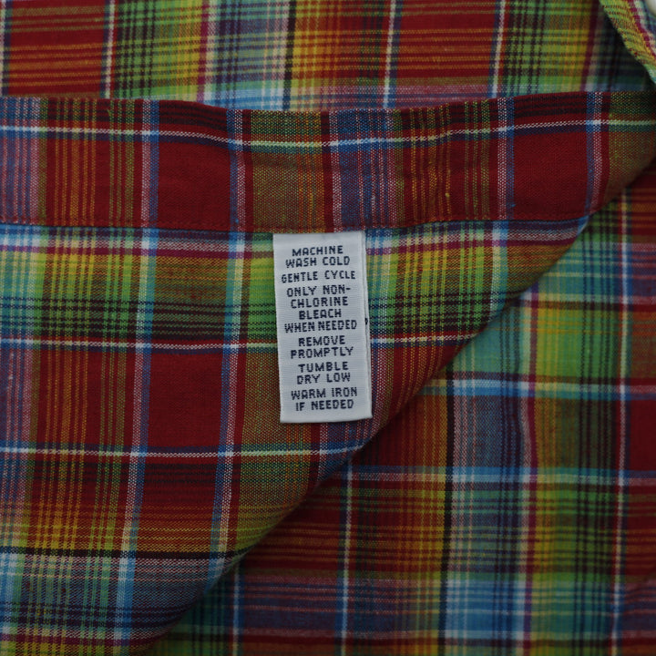 Mens Classic Fit Ralph Lauren Long Sleeve Button Down Plaid Shirt Size L