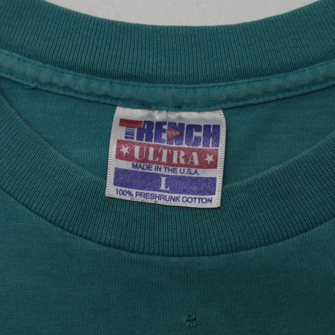 Vintage 1995 Trench Ultra Miami Dolphins T-Shirt Made in USA Size L | Migration_T-Shirts - Back View | Fashion Rerun