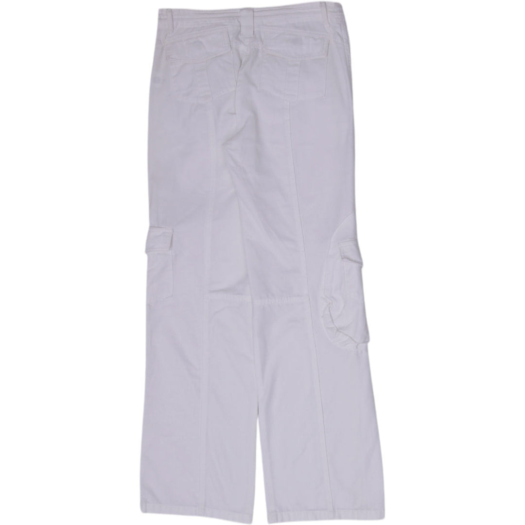 Y2K Ladies Brandy Melville White Wide-Leg Cargo Pants