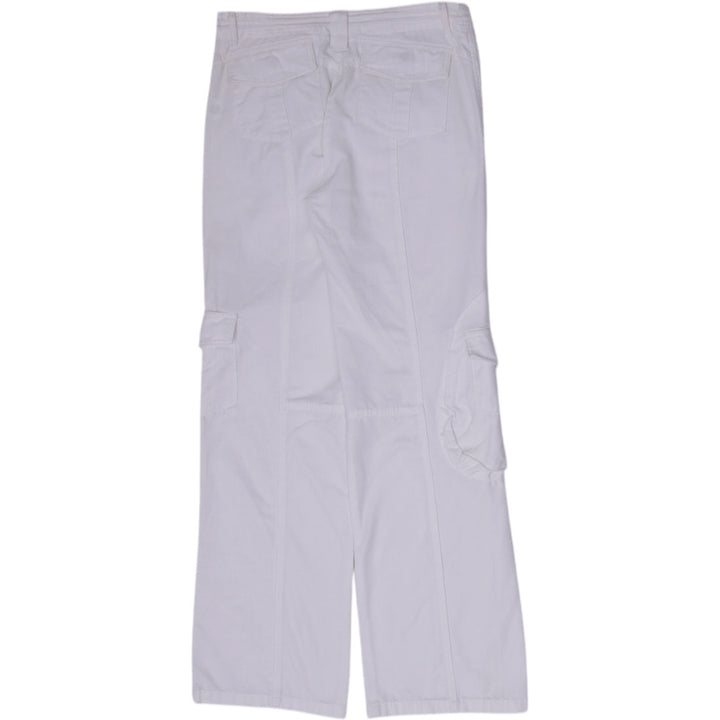 Y2K Ladies Brandy Melville White Wide-Leg Cargo Pants