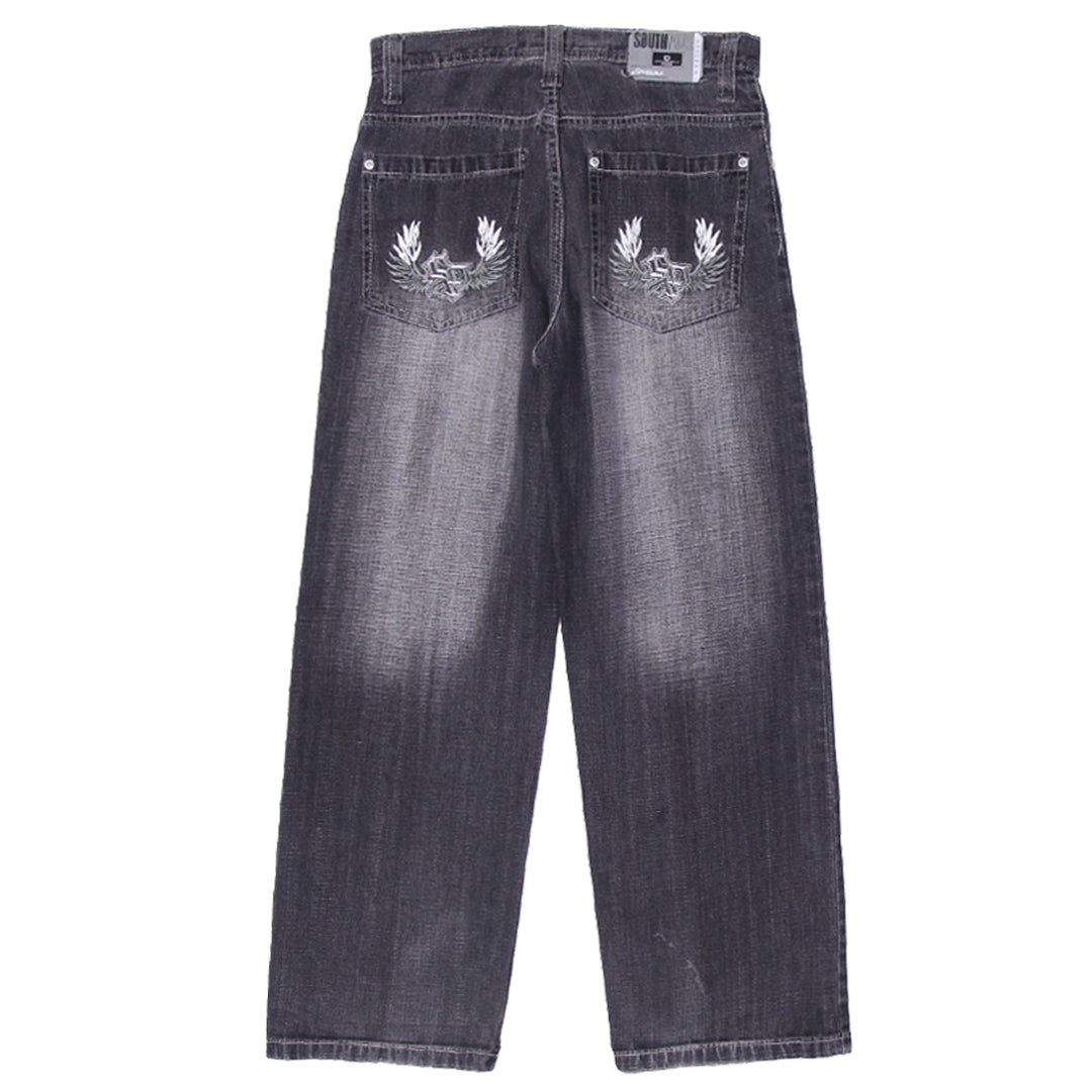 Y2K Mens Southpole Embroidered Pocket Straight Leg Jeans