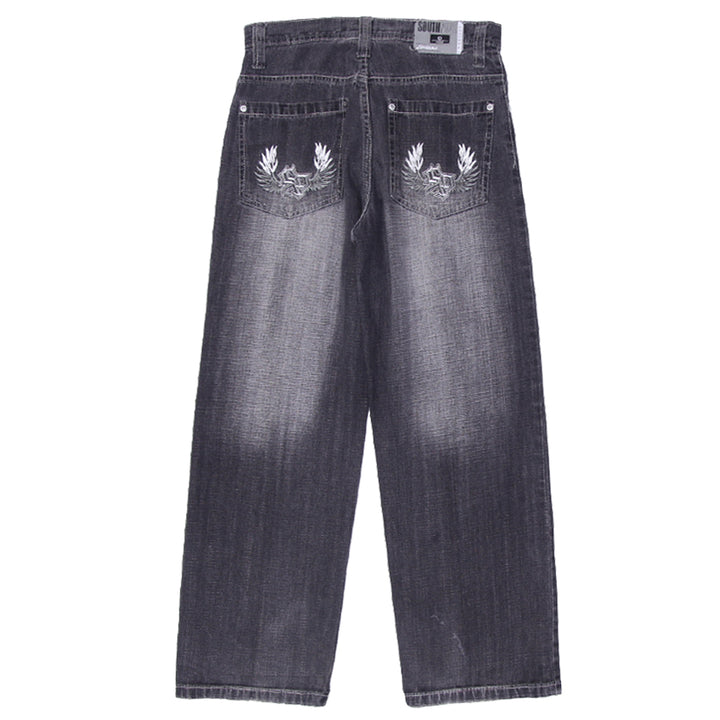 Y2K Mens Southpole Embroidered Pocket Straight Leg Jeans
