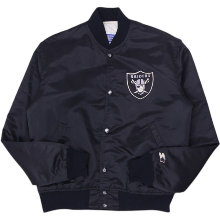 Vintage 90s Oakland Raiders Satin Bomber Jacket Made in USA Size M | Migration_Jackets | Fashion Rerun