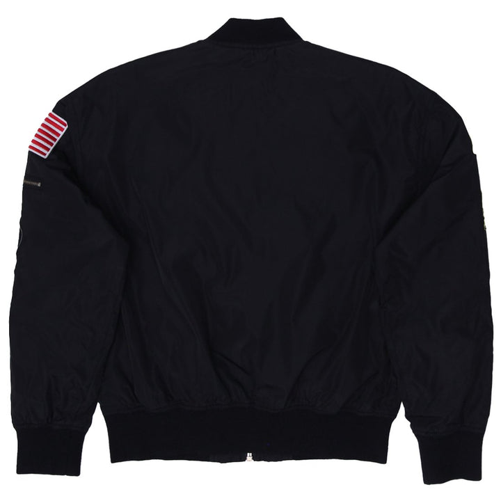 Mens Chemistry NASA Bomber Jacket Black Embroidered Patches