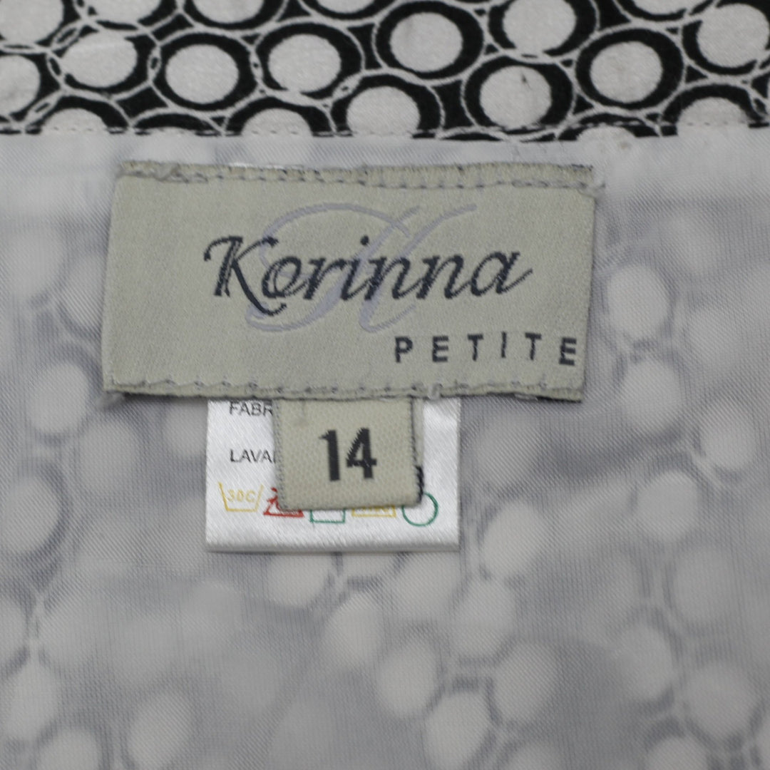 Y2K Ladies Korinna Petite Monochrome Geometric A-Line Skirt Size 14