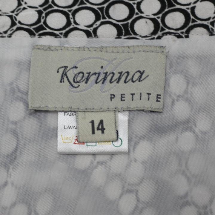 Y2K Ladies Korinna Petite Monochrome Geometric A-Line Skirt Size 14