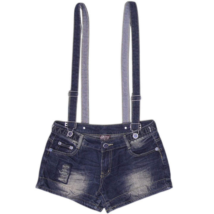 Y2K Ladies Meiyina Suspender Denim Shorts Size 30