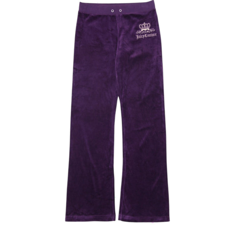 Y2K Ladies Velour Flared Tracksuit Pants Made in USA Size M