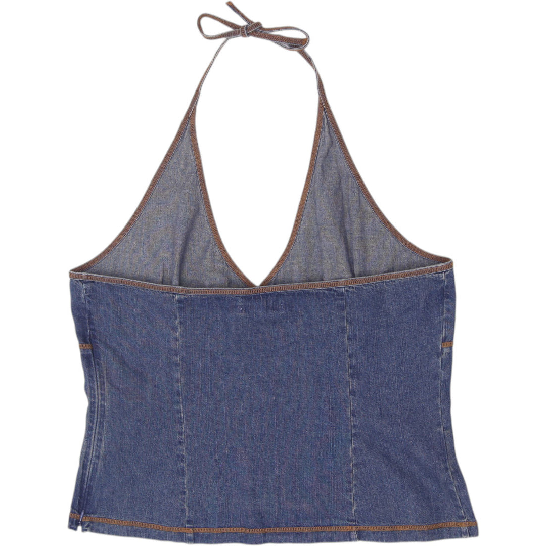 Y2K Ladies Levis Denim Halter Top Size XL