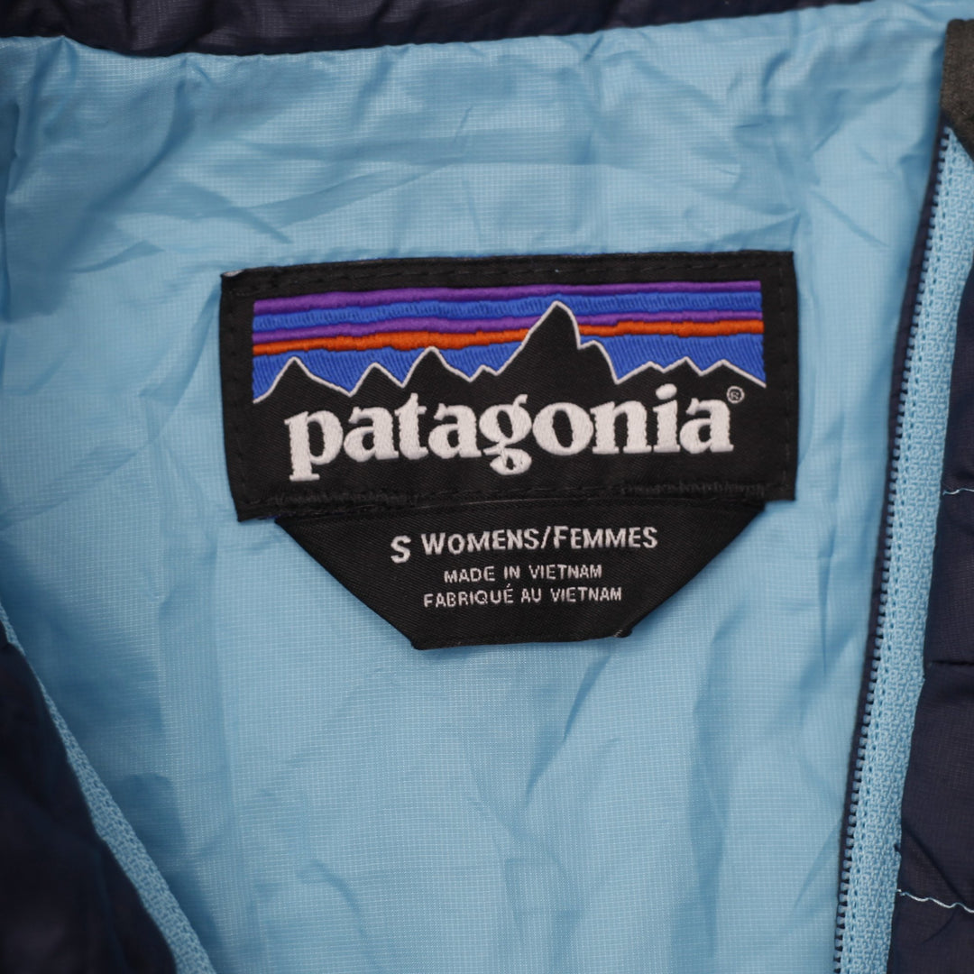 Ladies Patagonia Puffer Jacket Navy Blue Half Zip Lightweight | Migration_Jackets - Back View | Fashion Rerun