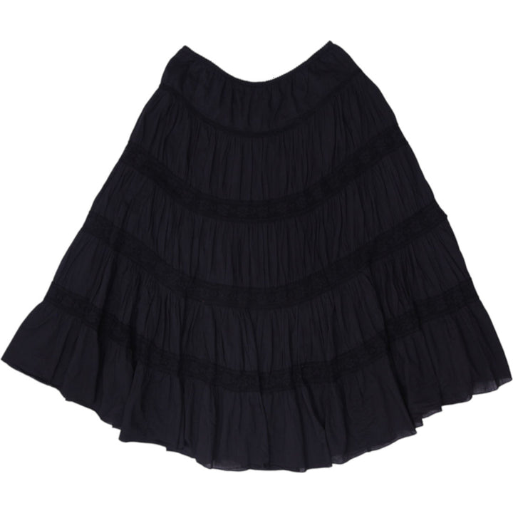 Y2K Ladies Mirage Tiered Lace Trim Prairie Midi Skirt Size L