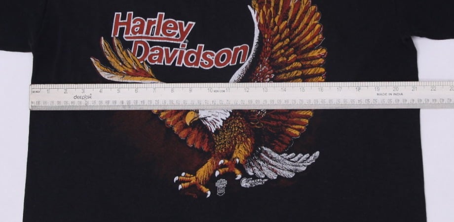 Vintage Harley Davidson T-Shirt Black Graphic Biker Eagle Made In USA Single Stitch | Migration_T-Shirts - Vi | Fashion Rerun