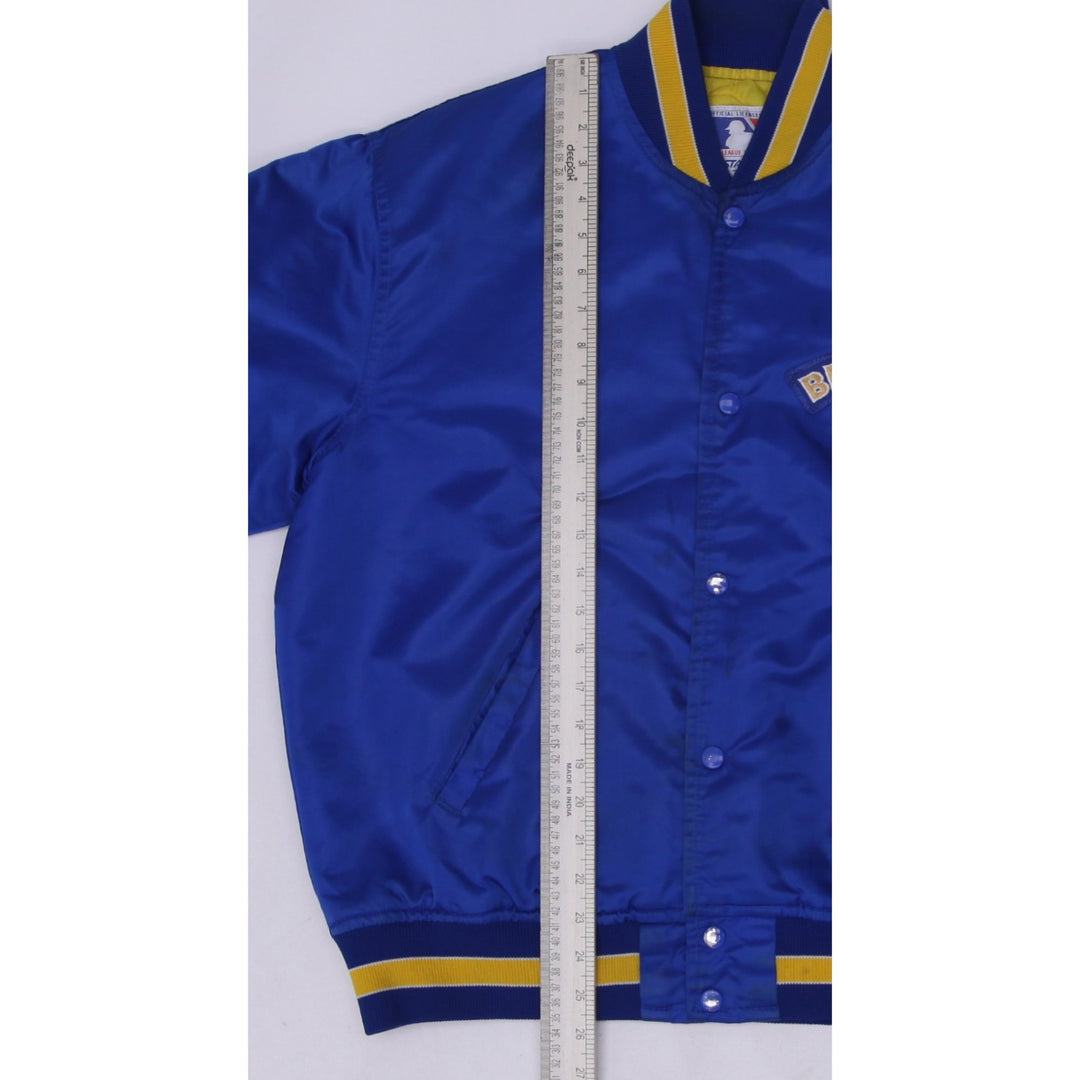 Vintage 90s Starter MLB Milwaukee Brewers Button Up Satin Jacket Size L | Migration_Jackets - View 20 | Fashion Rerun