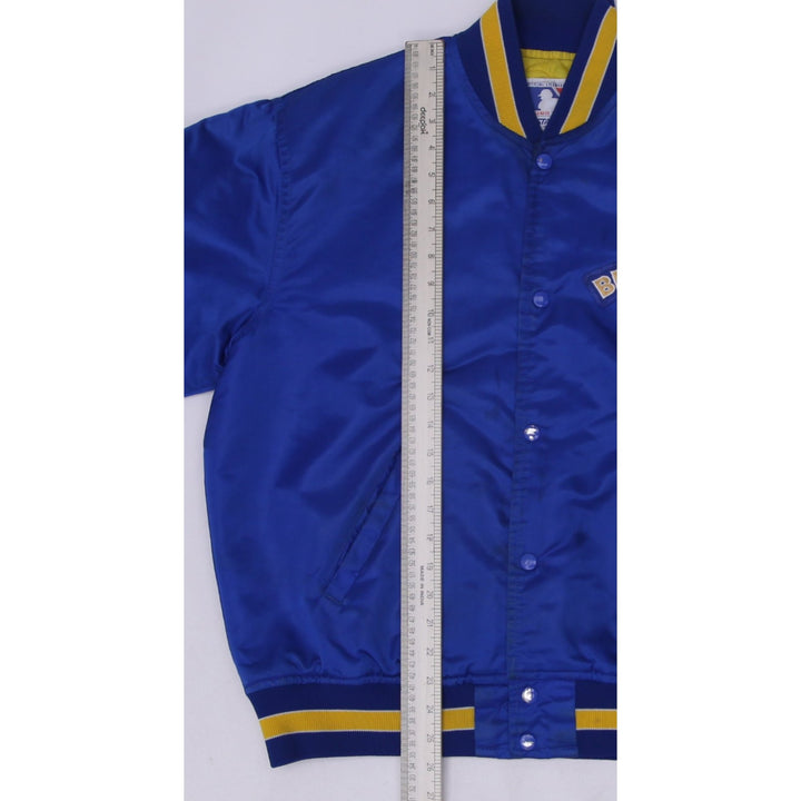 Vintage 90s Starter MLB Milwaukee Brewers Button Up Satin Jacket Size L | Migration_Jackets - View 20 | Fashion Rerun