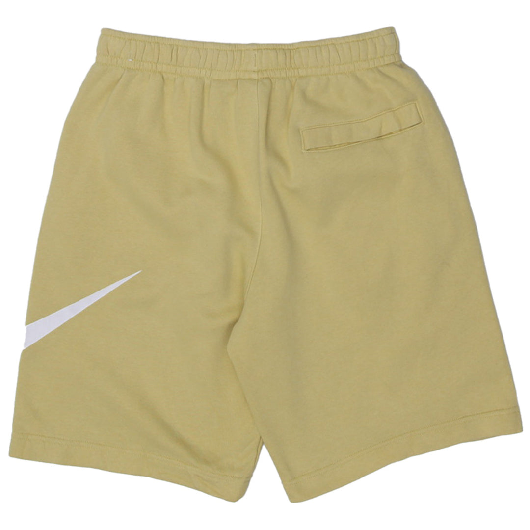 Mens Swoosh Nike Logo Sweat Yellow Shorts