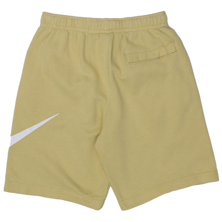 Mens Swoosh Nike Logo Sweat Yellow Shorts