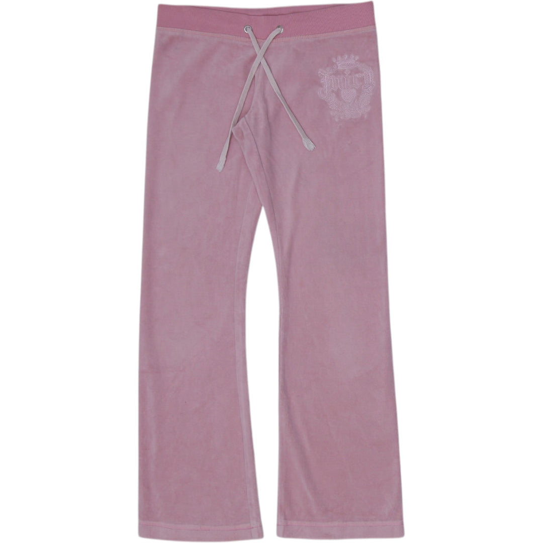 Y2K Ladies Juicy Couture Sweatpants Pink Velour Emblem