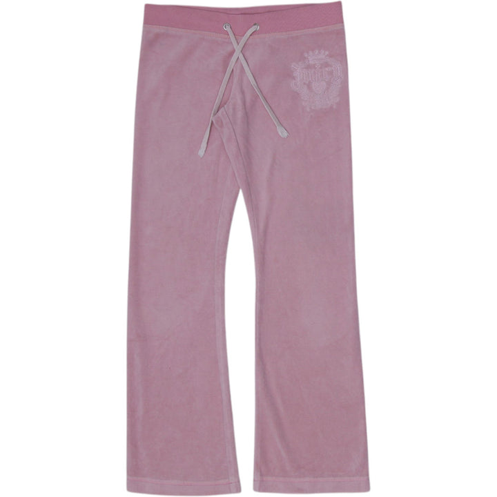 Y2K Ladies Juicy Couture Sweatpants Pink Velour Emblem