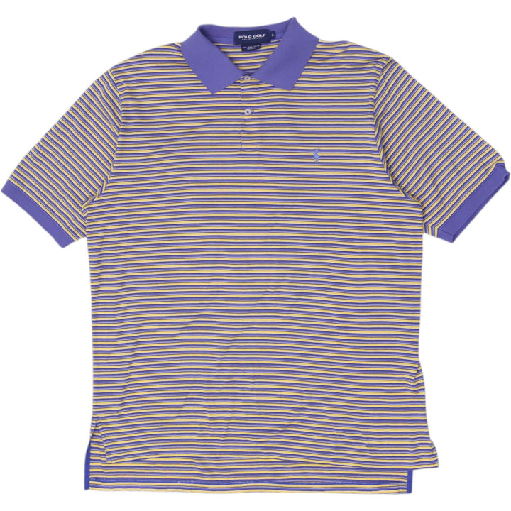 Mens Polo Golf Ralph Lauren 100% Pima Cotton Striped Polo T-Shirt Size L
