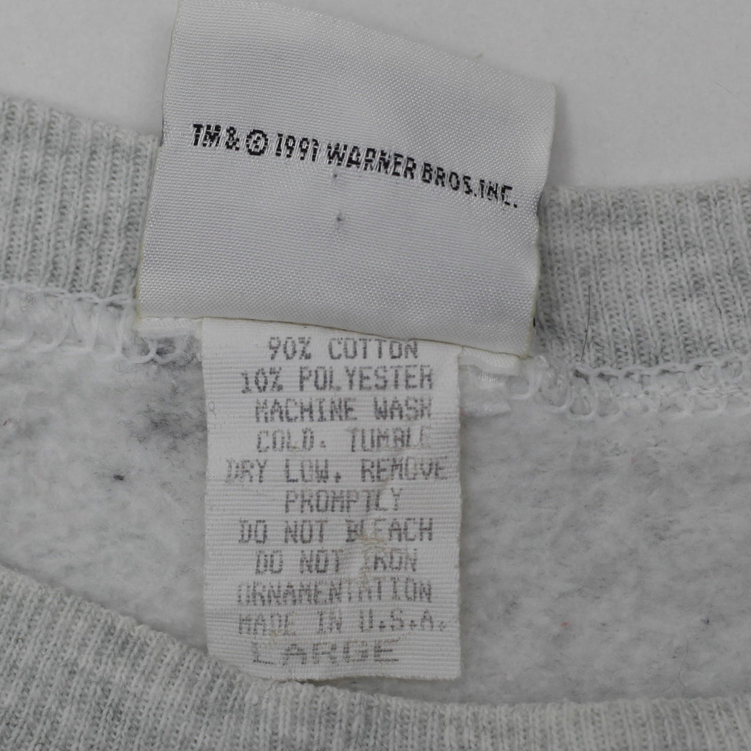 Vintage Mens Acme Sweatshirt Gray Warner Bros Graphic