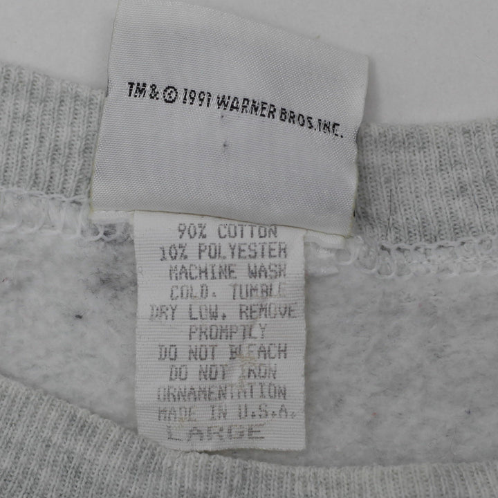 Vintage Mens Acme Sweatshirt Gray Warner Bros Graphic