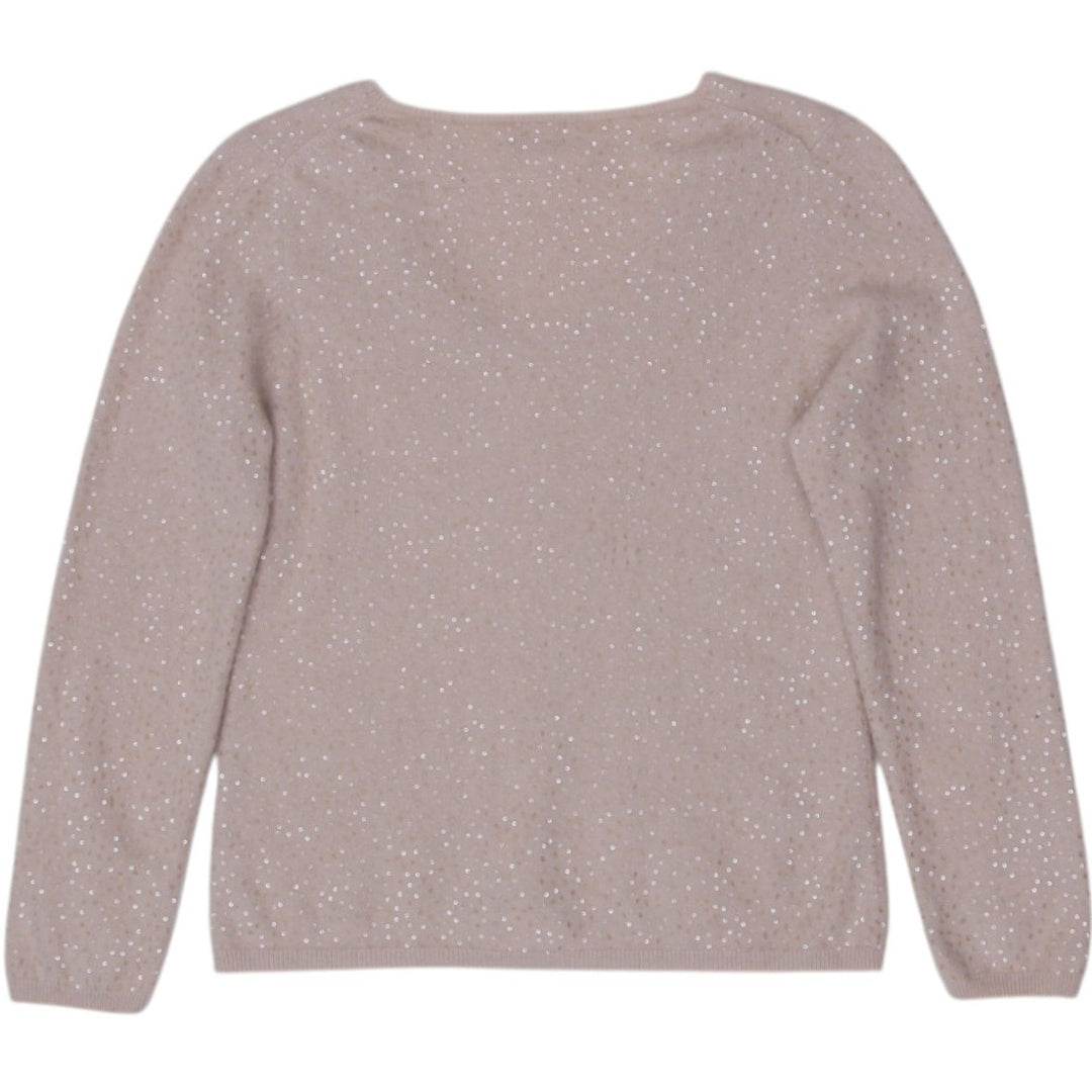Ladies Charter Club 2-Ply 100% Cashmere Sequin V-Neck Sweater