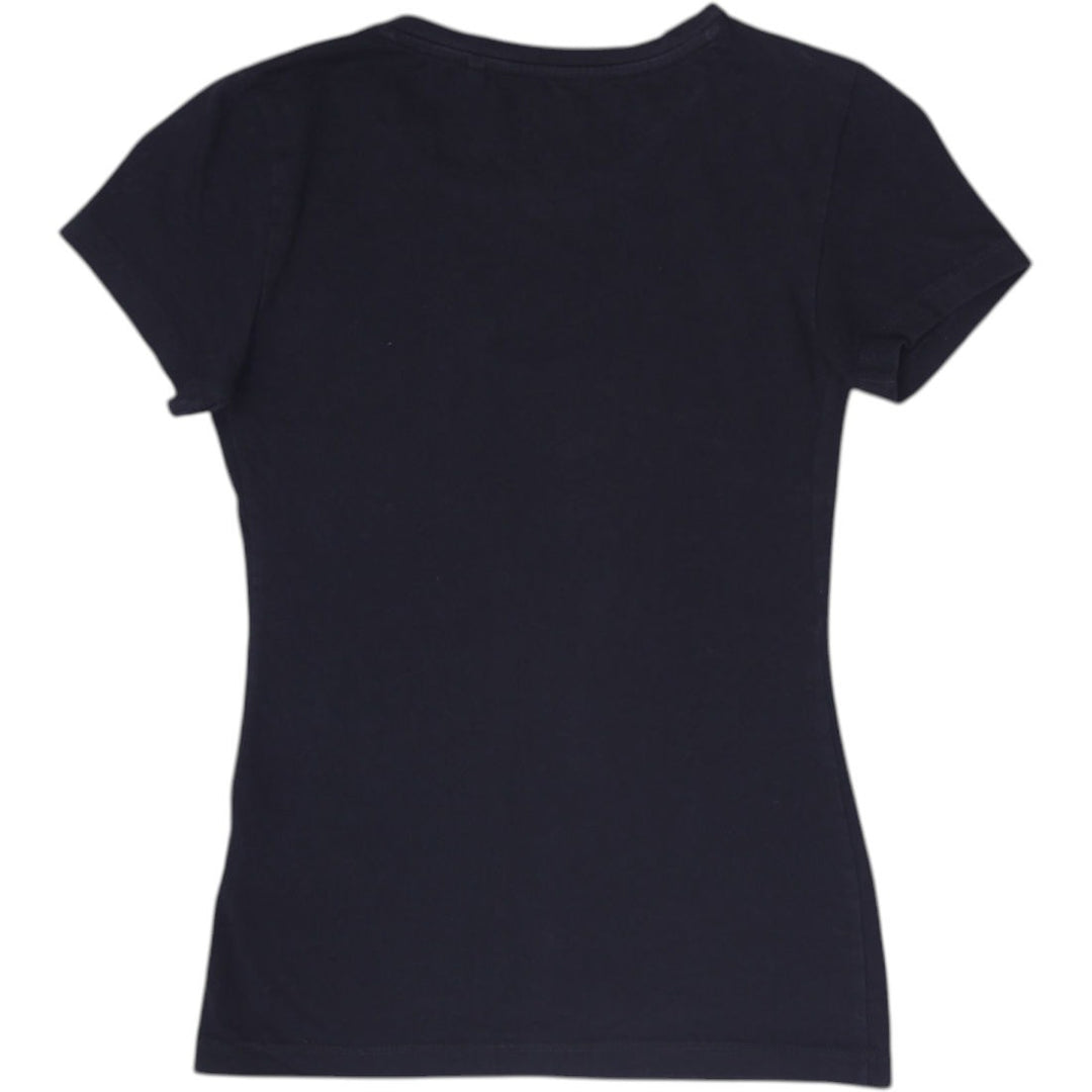 Y2K Ladies Guess Los Angeles Graphic T-Shirt Black Size XS