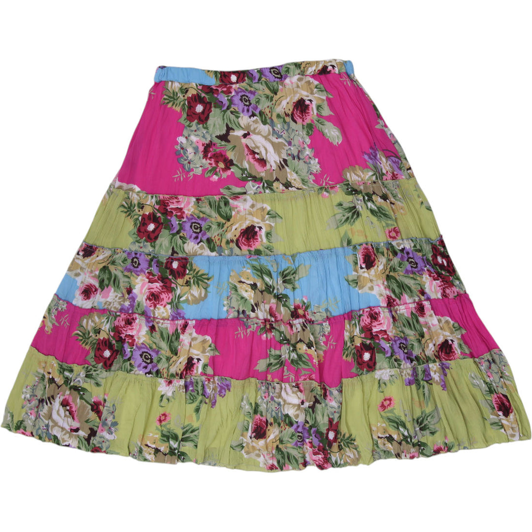 Y2K Ladies NONI B Floral Tiered Maxi Skirt Size L