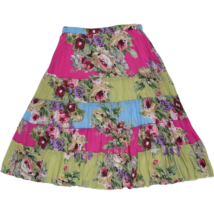 Y2K Ladies NONI B Floral Tiered Maxi Skirt Size L