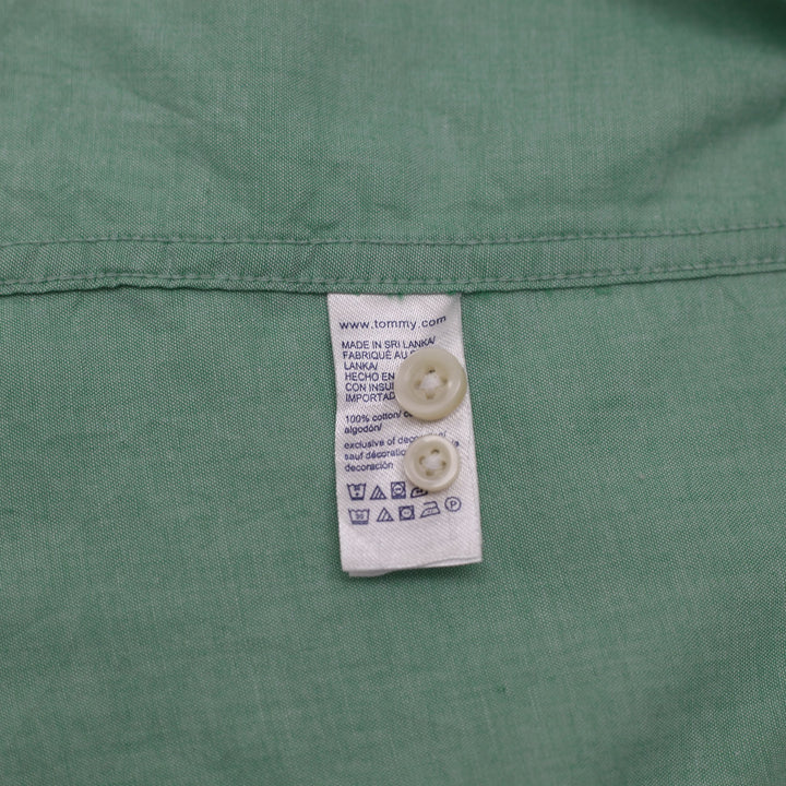 Mens Tommy Hilfiger Custom Fit Shirt Mint Green Casual Button-Up Size L