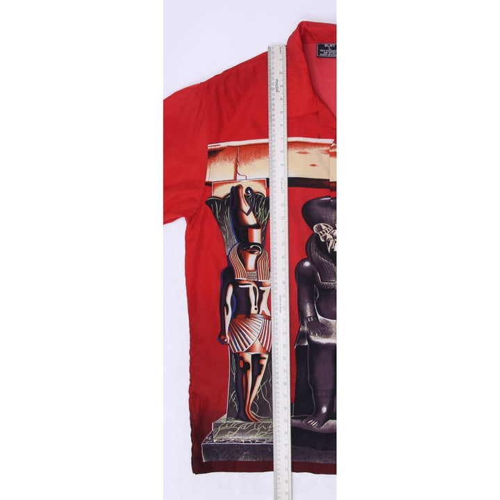 Vintage Mens BLNY Egypt Egyptian Statues Red Graphic T-Shirt Size L | Migration_Shirts - View 8 | Fashion Rerun