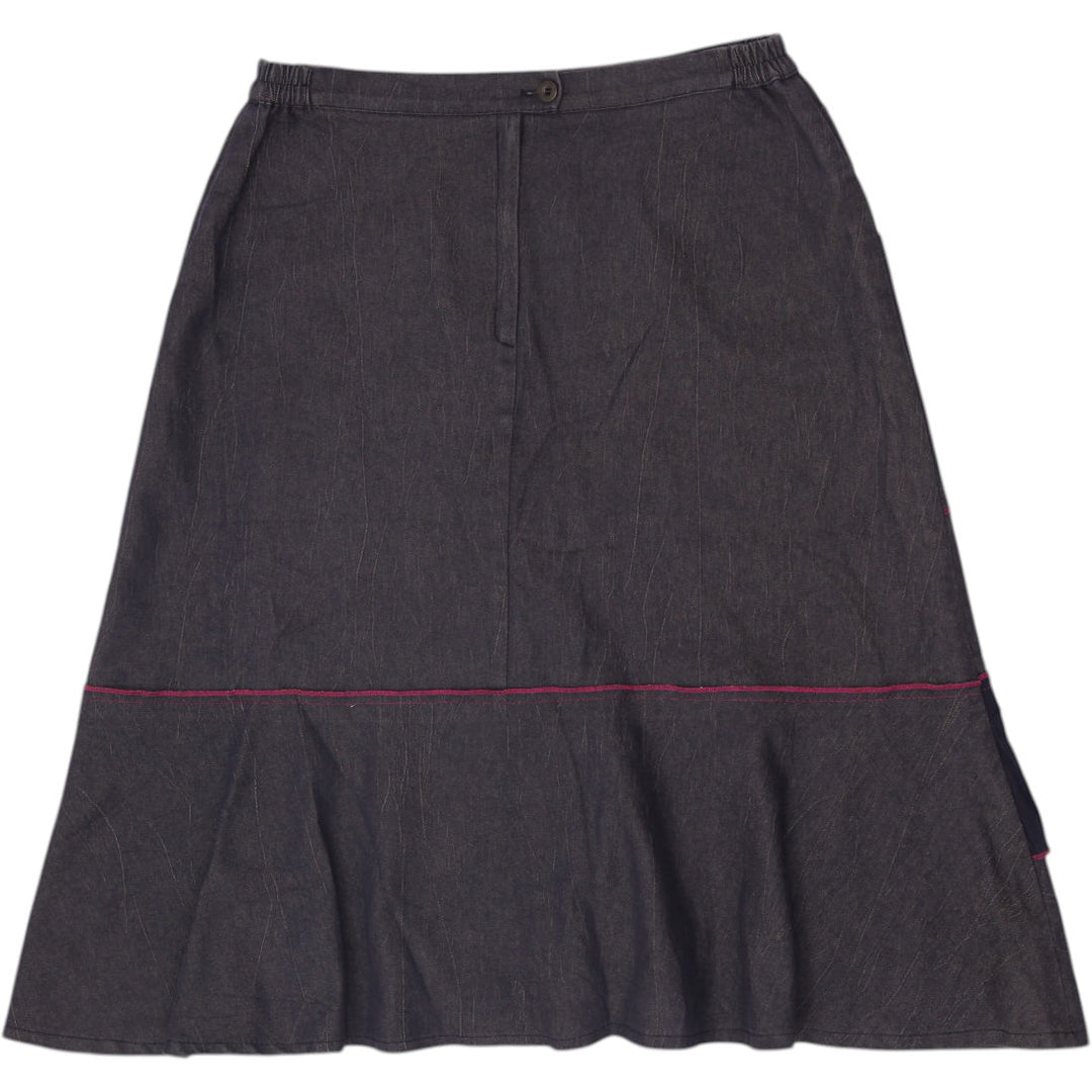 Y2K Ladies S. Quise Denim Skirt Patchwork Midi Unique Size 44