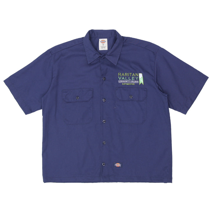 Mens Dickies Customized Short Sleeve Work Shirt Navy Blue - Fashion Rerun Vintage Migration_Shirt