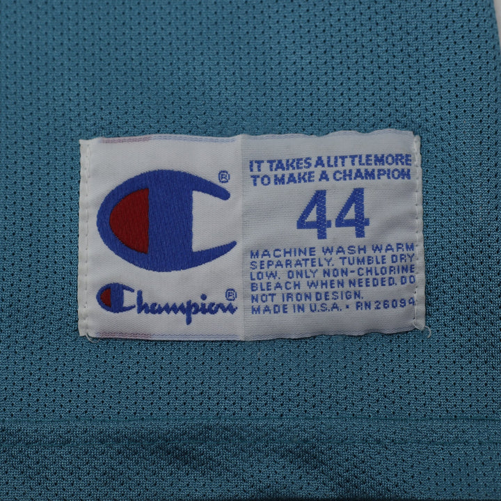 Vintage 90s Champion Larry Johnson #2 Charlotte Hornets Basketball Jersey Sz 44