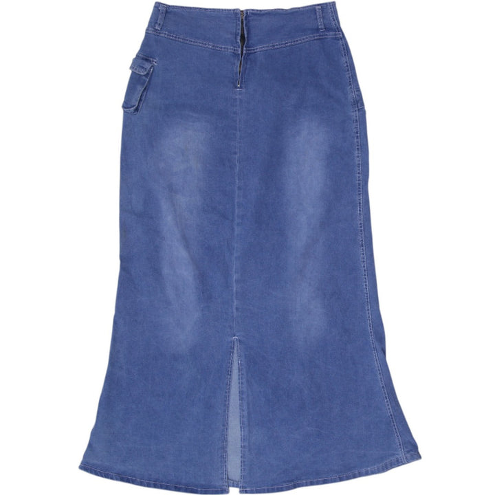 Y2K Boho Denim Midi Skirt Size XL | Migration_Skirts - Side View | Fashion Rerun
