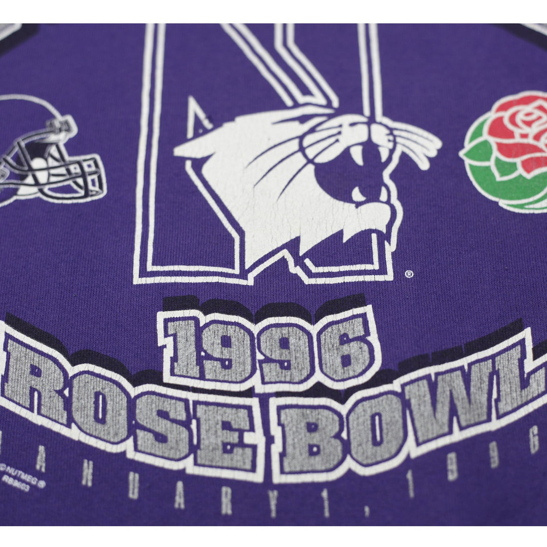 Vintage 90s Nutmeg Mills Northwestern Rose Bowl Sweatshirt Purple Crewneck