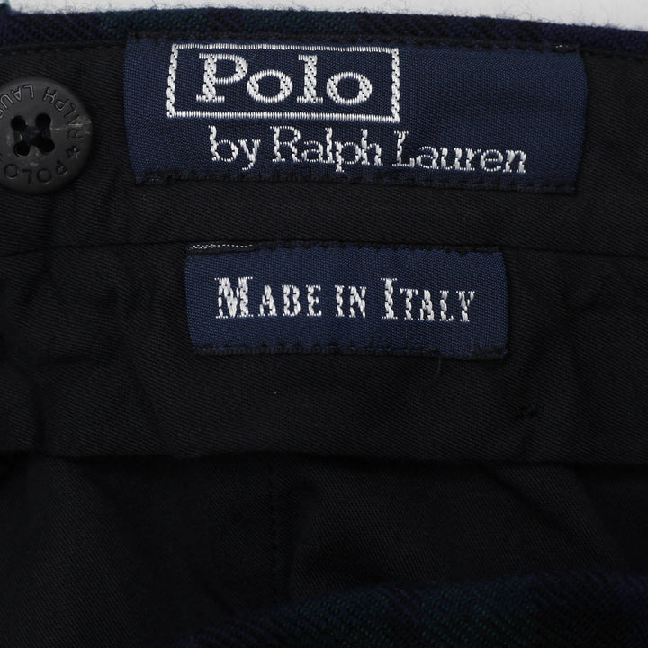 Vintage Polo Ralph Lauren Trousers Green Check Plaid Wool Pants | Migration_Pants - Detail View | Fashion Rerun
