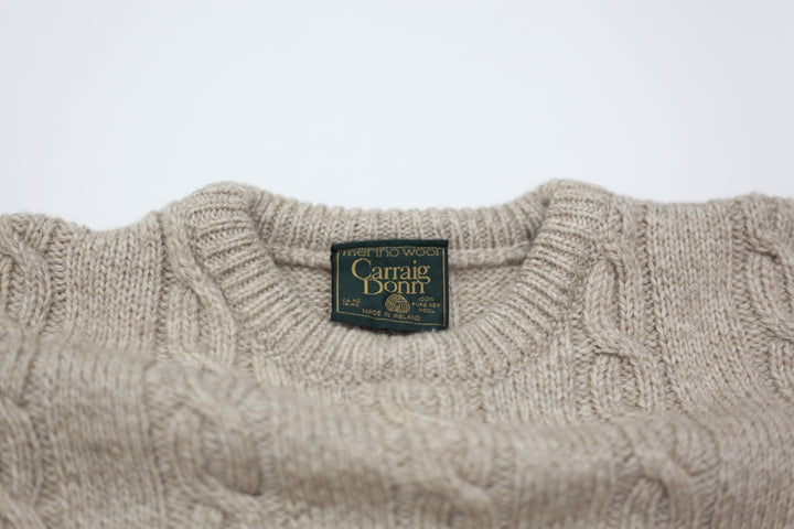 Vintage Carraig Donn Cable Knit Woolen Sweater
