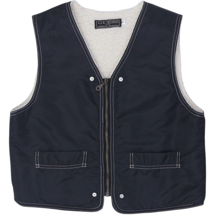 Vintage Ladies Guess Full Zip Sherpa Lined Vest