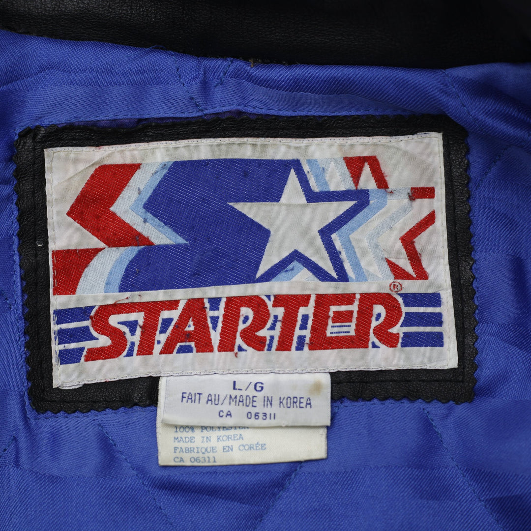 Vintage 80s Starter NBA Detroit Pistons Leather Jacket Size L