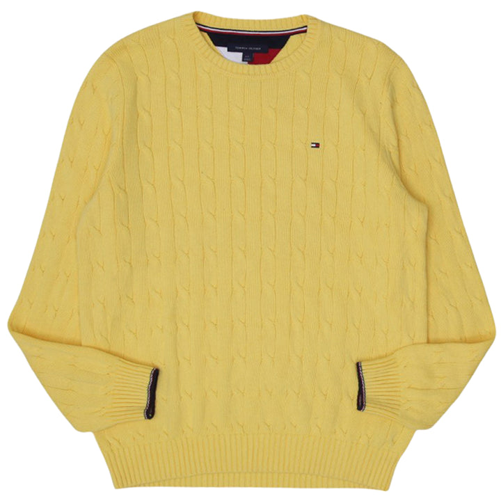 Mens Tommy Hilfiger Cable Knit Yellow Sweater