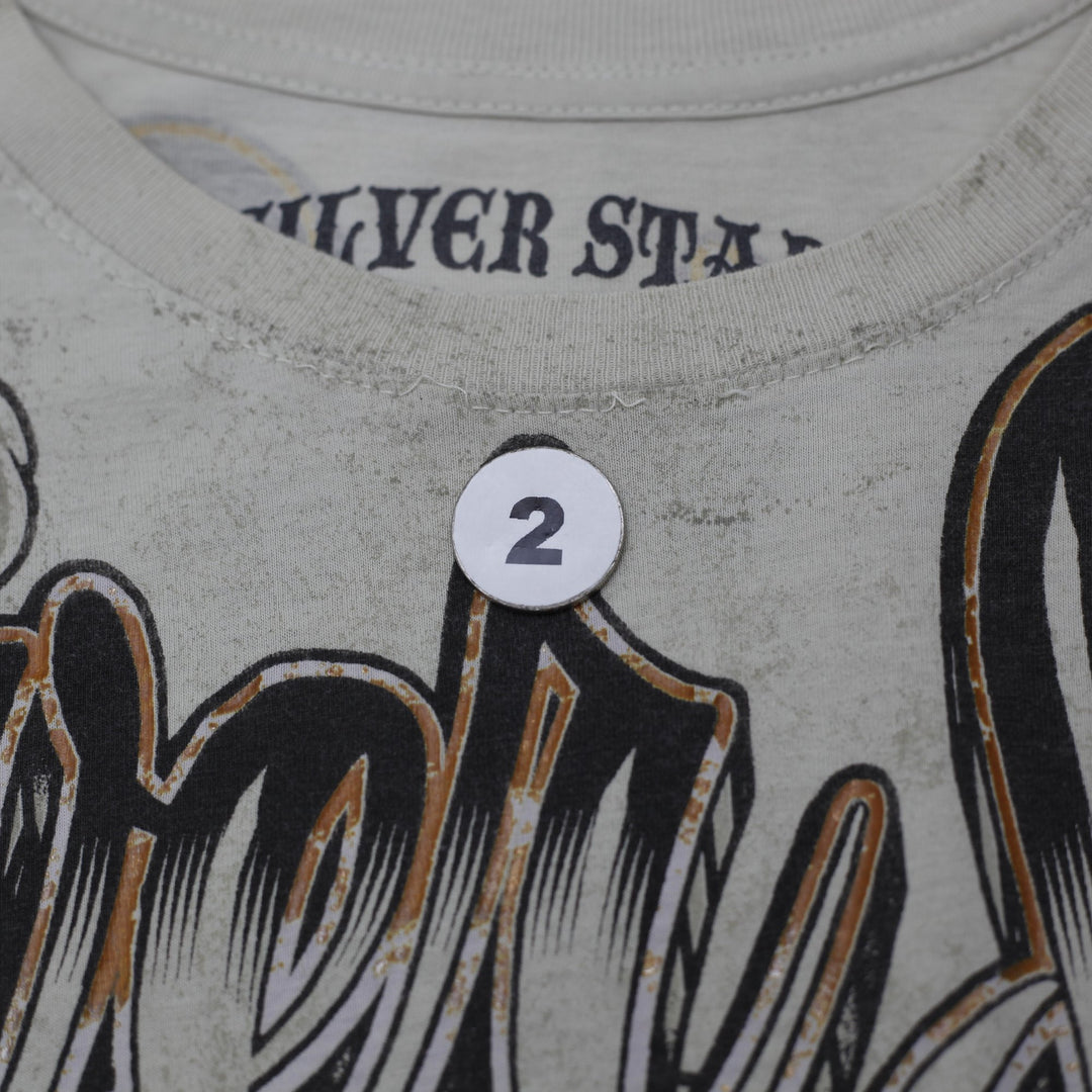 Y2K Mens Silver Star Jon Jones Walkout Jonny Bones UFC MMA Skull Graphic T-Shirt