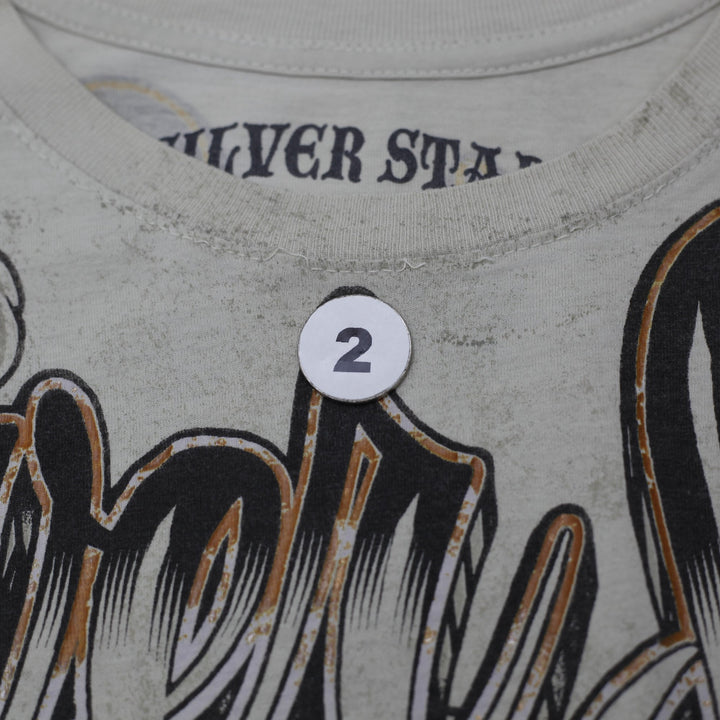 Y2K Mens Silver Star Jon Jones Walkout Jonny Bones UFC MMA Skull Graphic T-Shirt
