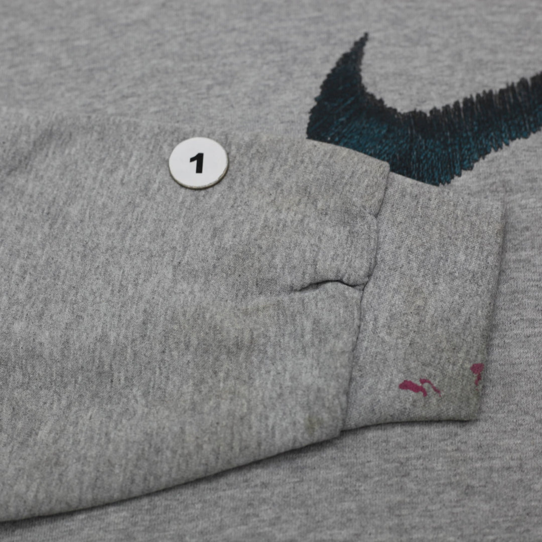 Vintage Mens Nike Sweatshirt Gray Embroidered Swoosh Logo