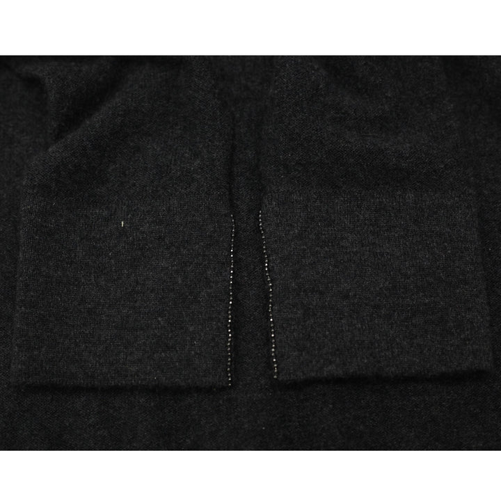 Retro Ladies Neiman Marcus Cashmere Sweater Black Lace Up Soft Knit Size M