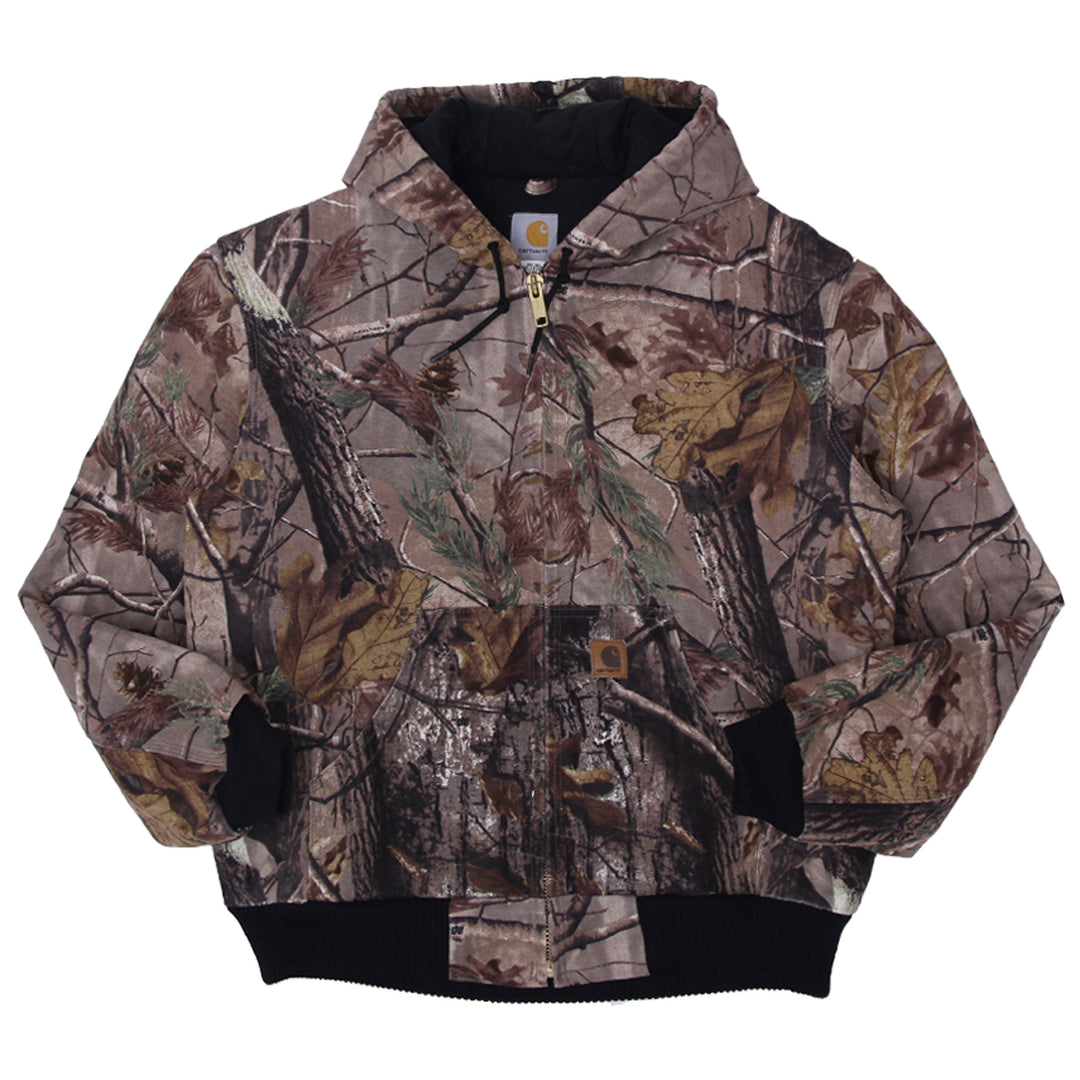 Mens Carhartt J221 CAP Realtree Forest Camo Quilted Lined Hooded Jacke
