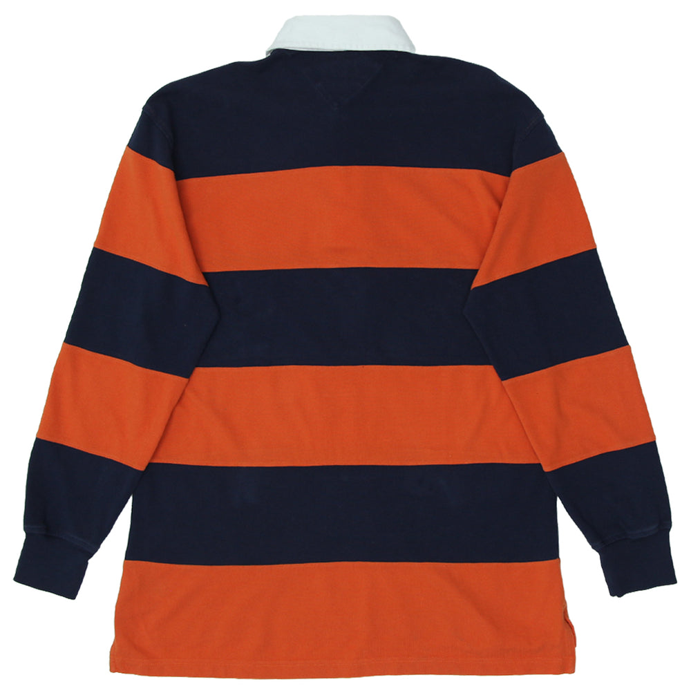 Vintage Tommy Hilfiger Rugby Shirt Navy & Orange Stripe Size L - Fashion Rerun Vintage Migration_T-Shirt