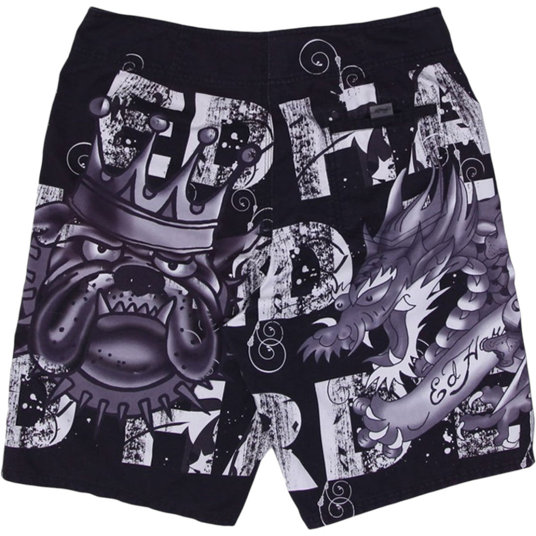 Y2K Mens Ed Hardy Boardshorts Graphic Print Tattoo