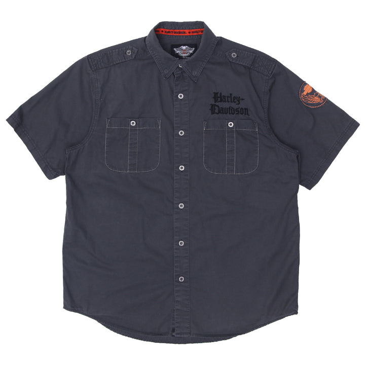 Mens Harley Davidson Motorclothes Embroidered Shirt - Fashion Rerun Vintage Migration_Shirt