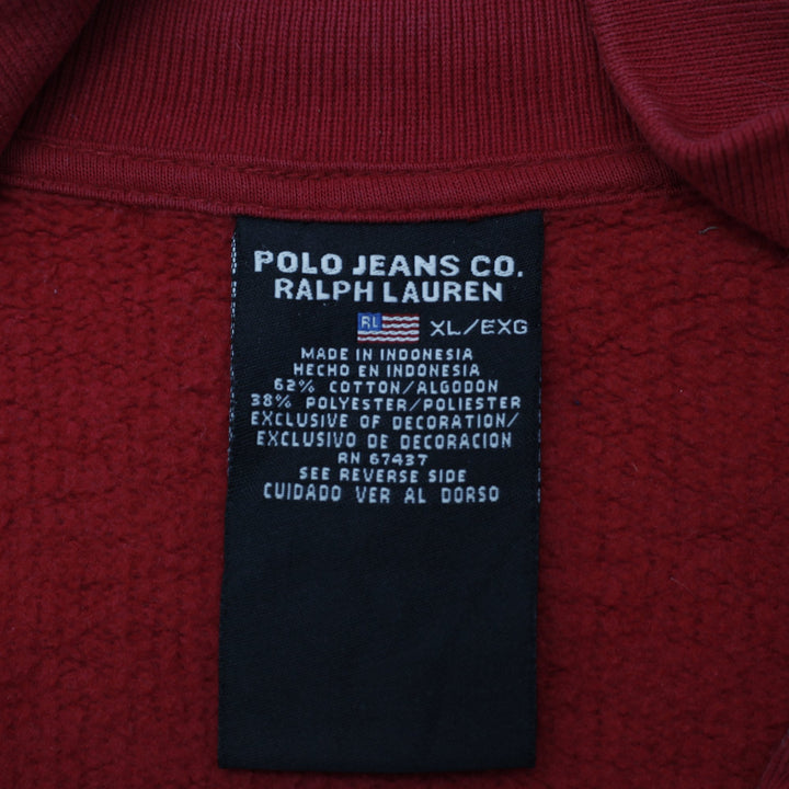 Vintage Mens Polo Ralph Lauren Maroon Full Zip Sweater Size XL | Migration_Jackets - Back View | Fashion Rerun
